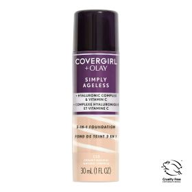 COVERGIRL + OLAY Simply Ageless 3-in-1 Liquid Foundation, 220 Creamy Natural, 1 fl oz