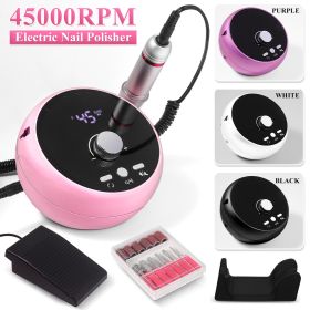 45000RPM Nail Drill Machine Electric Portable Nail Drill Rechargeable Nail Drill Machine for Polishing Gel Nails Suitable for Home Nail Salons (Color: DMJ-203-Pink-US)